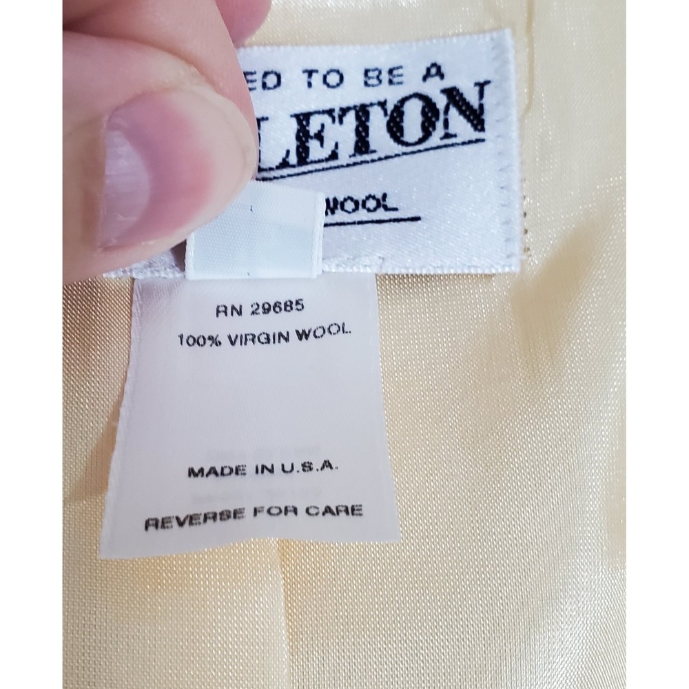 Pendleton Skirt & Blazer Set Women's Size 16 Petite 100% Virgin Wool Yellow EUC - Picture 4 of 15